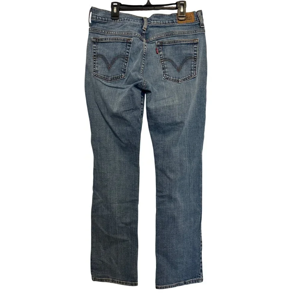 Levis 505 Straight Leg Women 8M Blue Denim Jeans Mid Rise Casual Everyday - Picture 2 of 6